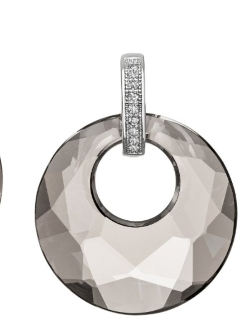Janis Savitt Rhodium Crystal Satin Drop Earrings
